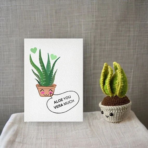 Desk Plant with a Message Card